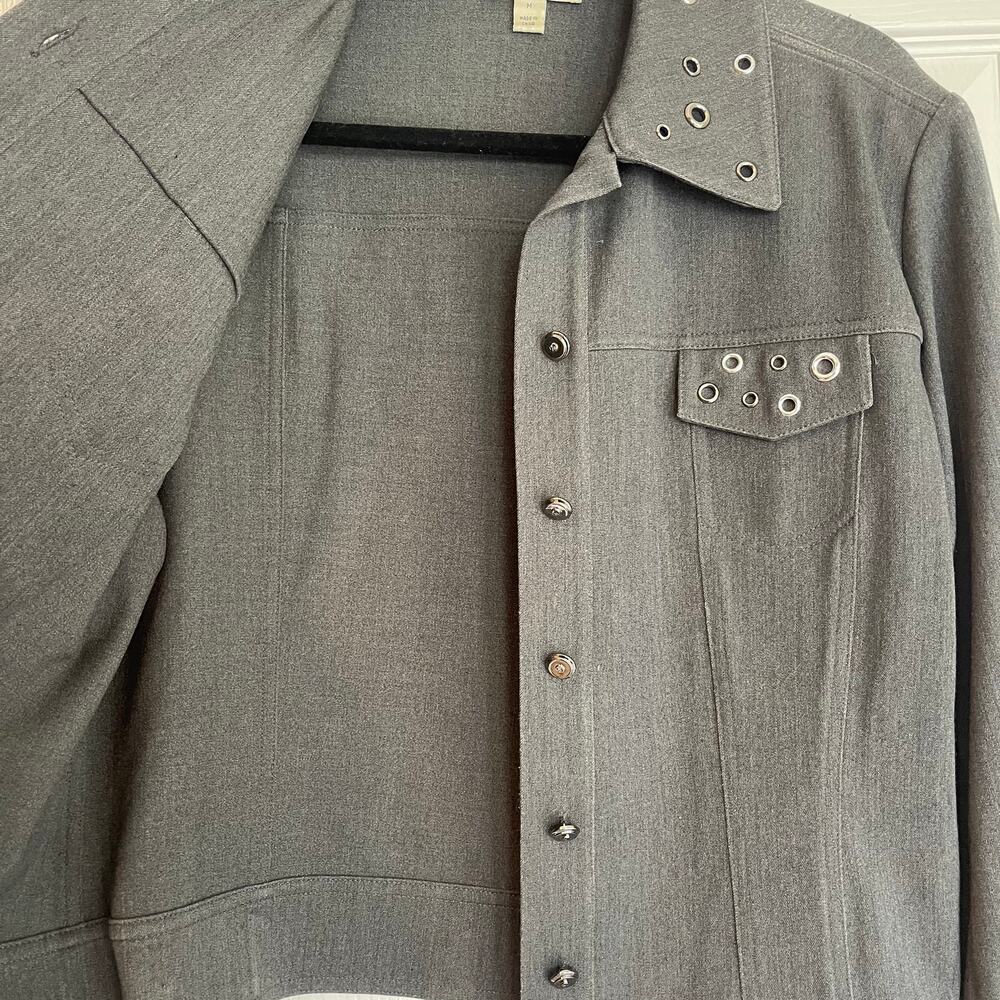 Vintage 90s St. John Sport Grommets Eyelet Two Piece Pant Coat Set Size 6 - Picture 14 of 14